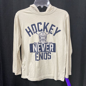 "Hockey never ends" hooded shirt