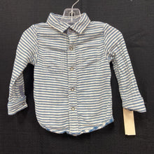 Load image into Gallery viewer, Stripe/plaid button reversible shirt
