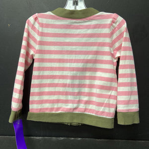 Stripe button cardigan