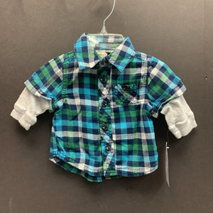 Plaid button down shirt