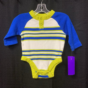 Striped button onesie