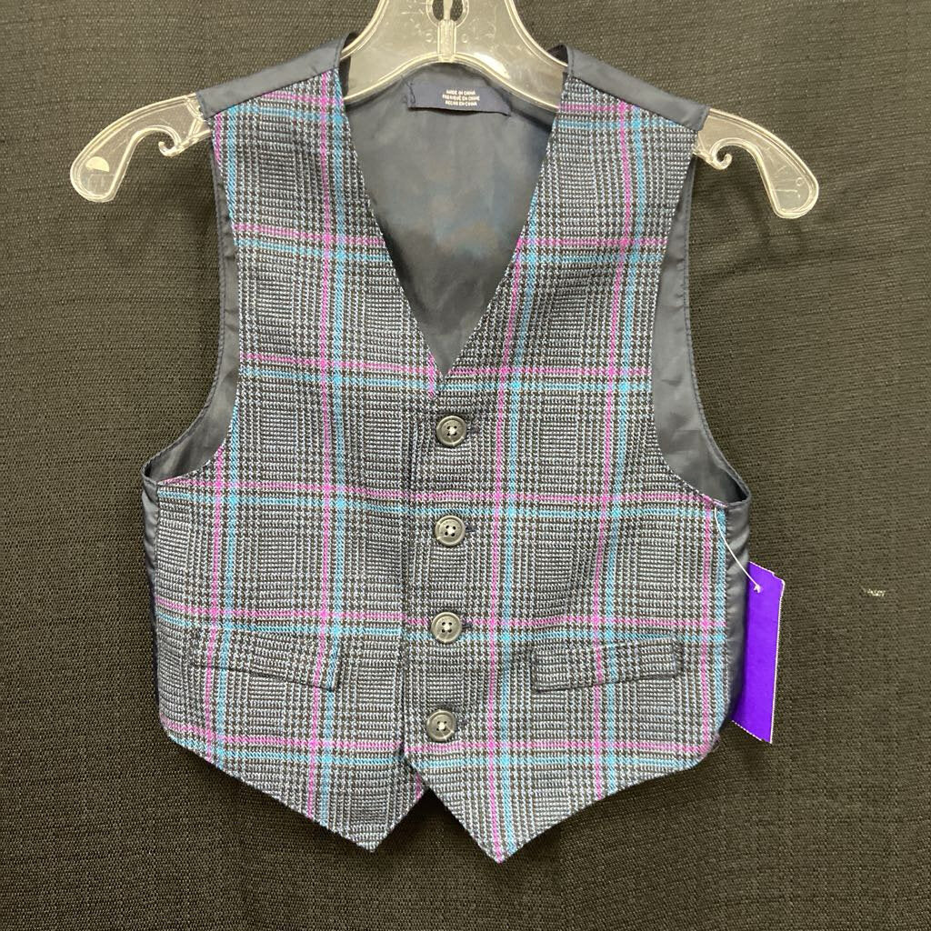 Plaid Button Vest