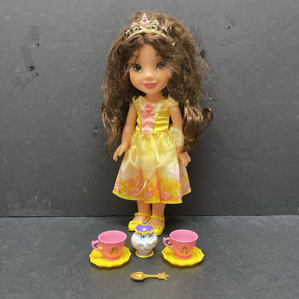 Tea Time w/Belle & Mrs.Potts Doll w/Tea Set