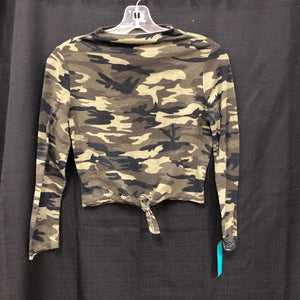 Hem tie camouflage top