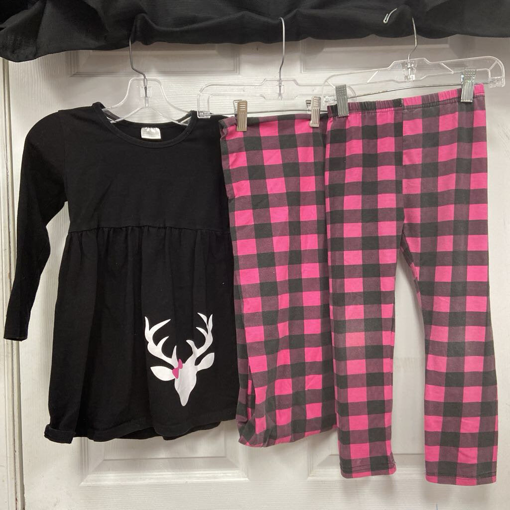 3pc plaid deer outfit