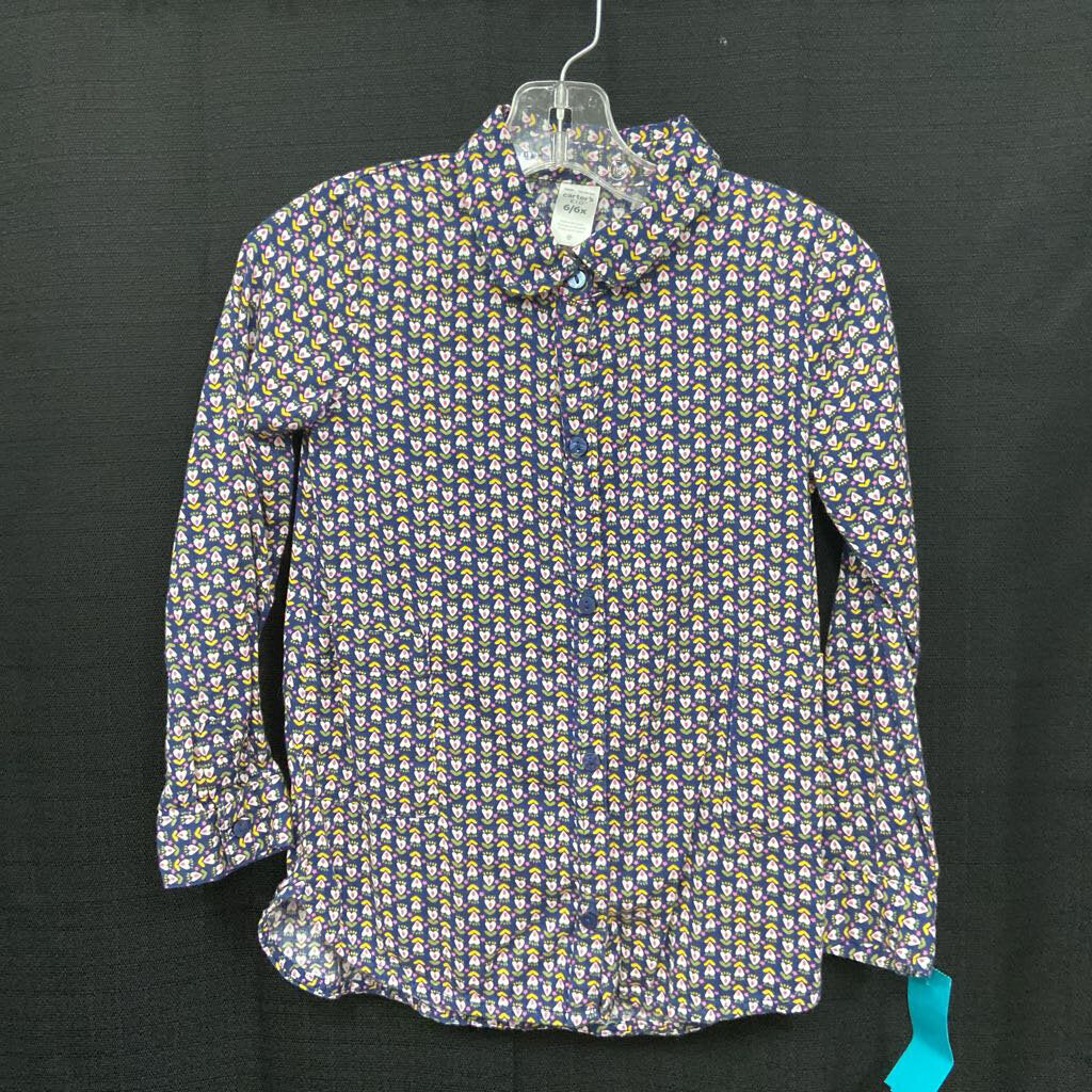 flowers button down top