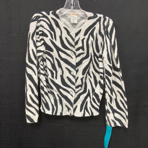 Button zebra sweater