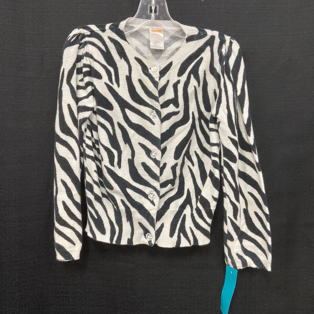 Button zebra sweater