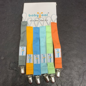 6pk Pacifier Clips (Baby Goal)