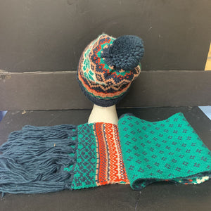 Girls Knit Hat & Scarf