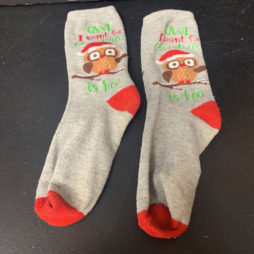 Girls Owl Christmas Socks