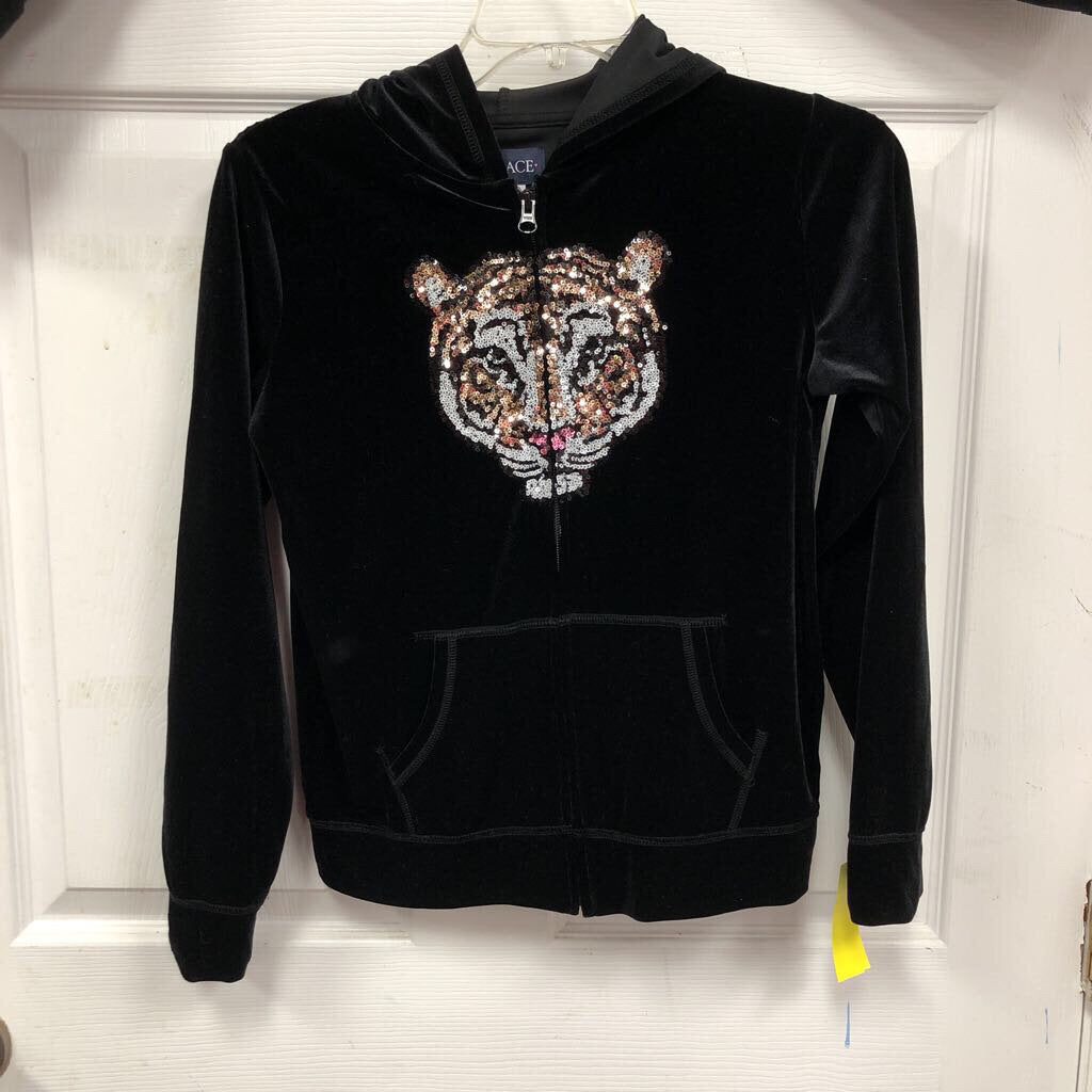 Hooded zip tiger sweatshirt