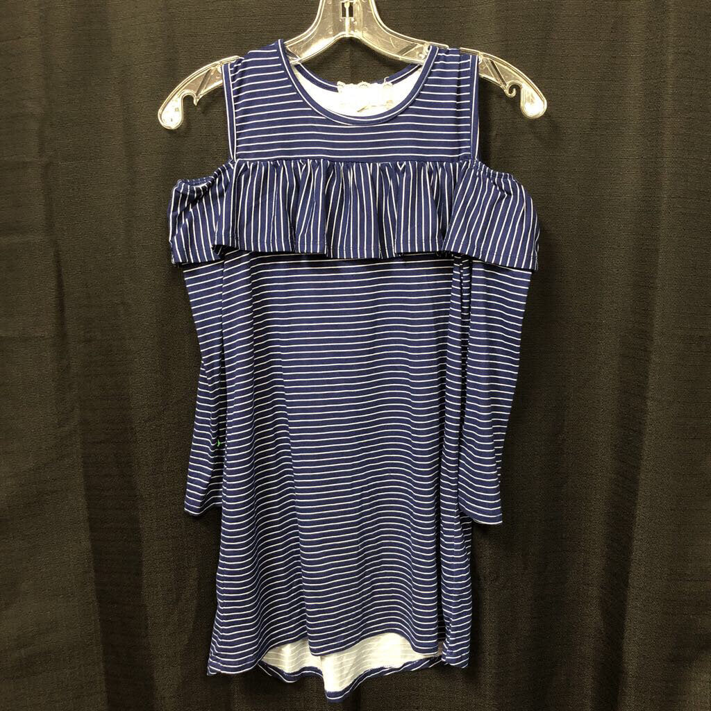 Cold shoulder Striped tunic