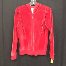 Load image into Gallery viewer, Hooded zip ruffle sweatshirt
