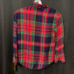 Plaid button down top