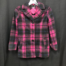 Load image into Gallery viewer, girl winter plaid pea coat jacket
