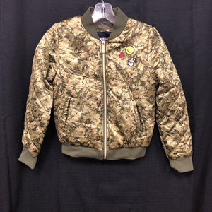 girl winter flower zip jacket