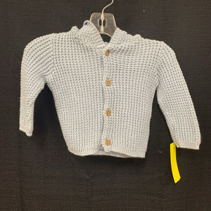 Button hooded sweater