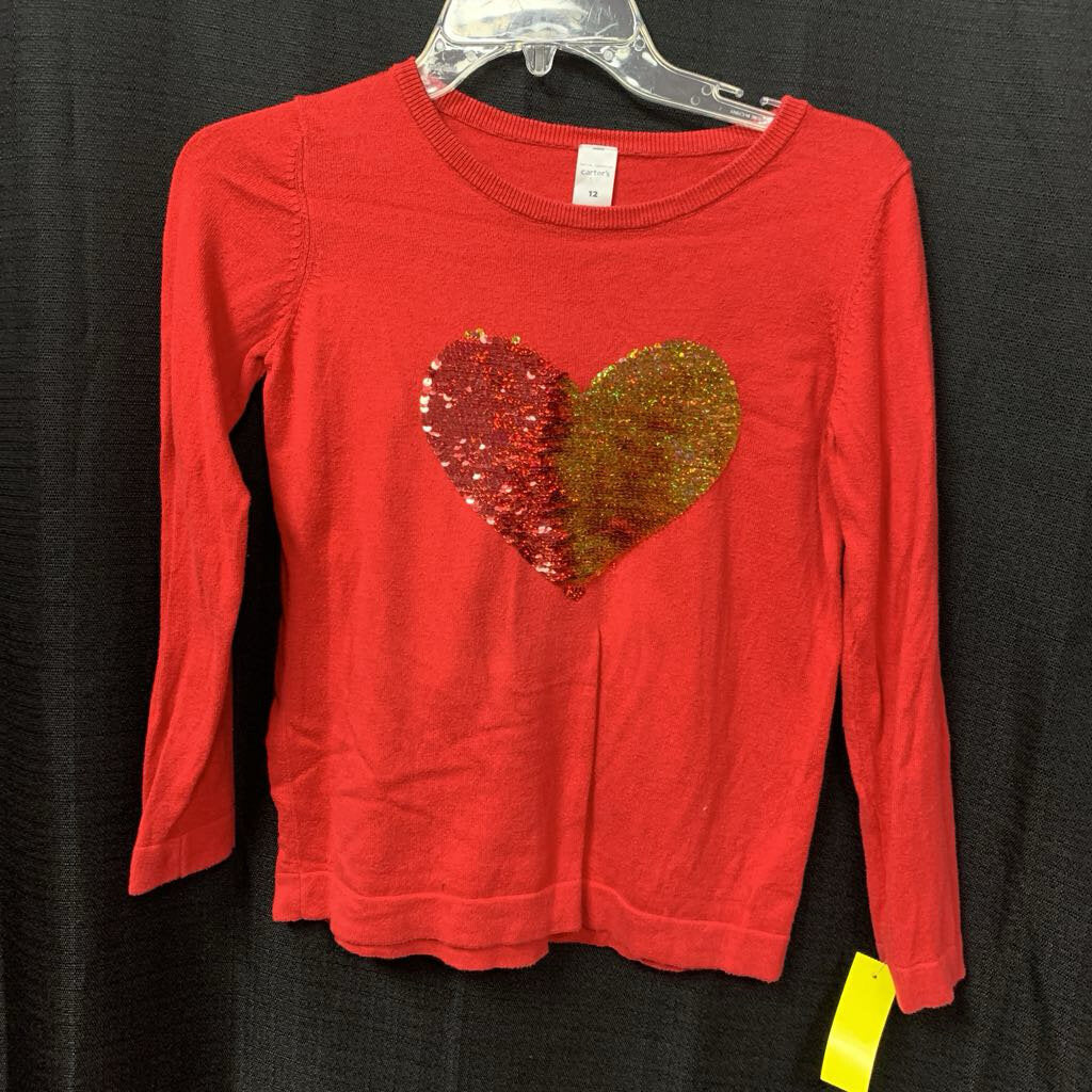 Reverse Sequin Heart Top