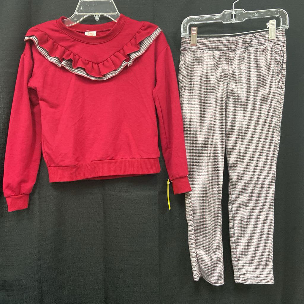 2pc Houndstooth Print Outfit