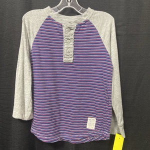 Striped Button T-Shirt