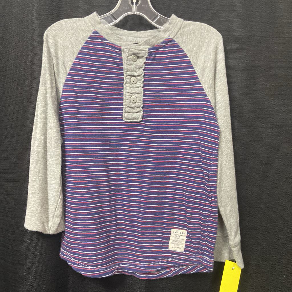 Striped Button T-Shirt