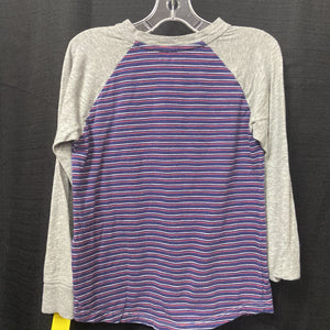 Striped Button T-Shirt