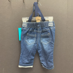 Denim Suspender Pants