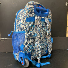 Load image into Gallery viewer, Patterned Rolling School Backpack Bag (J World)
