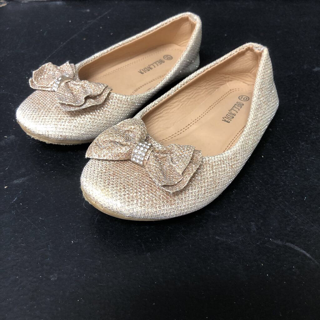Girls Sparkly Bow Flats