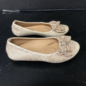 Girls Sparkly Bow Flats