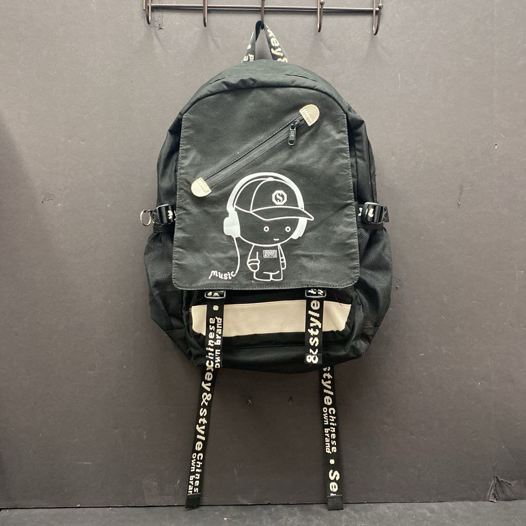 Luminous Backpack Bag w/USB Charging Port (Senkey & Style)