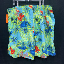 Load image into Gallery viewer, Tropical flamingo graphic swim trunks
