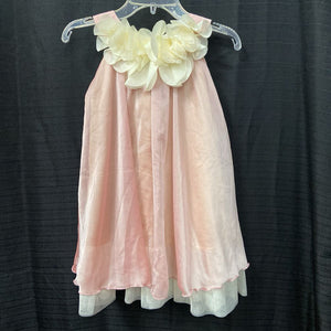 sleeveless chiffon dress w/ floral ruffle neck (Kid's dreams)