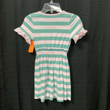 Load image into Gallery viewer, ruffled sleeve casual striped pattern dress
