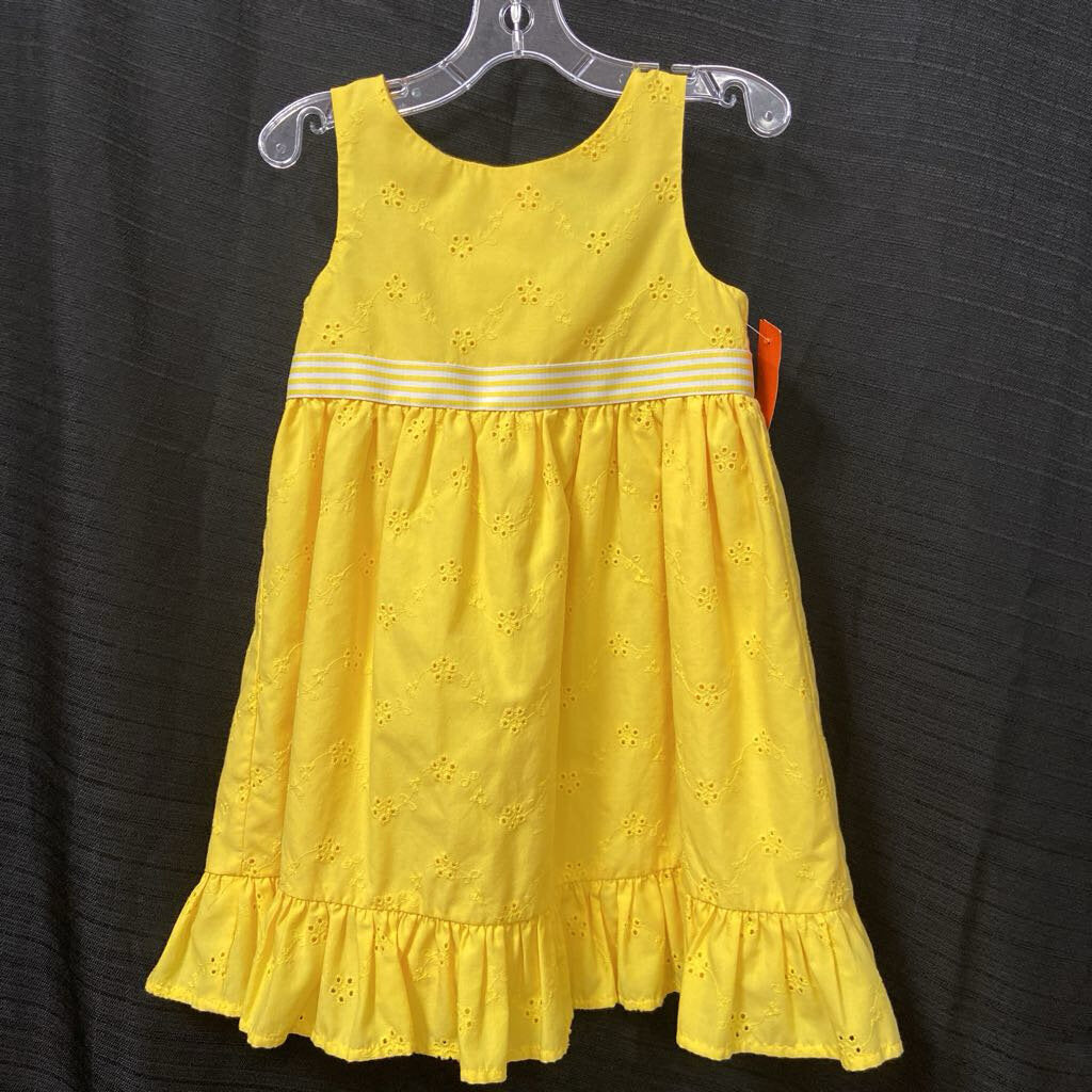 sleeveless sun dress w/ striped ribbon
