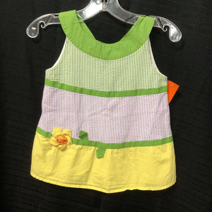 seersucker striped tunic top