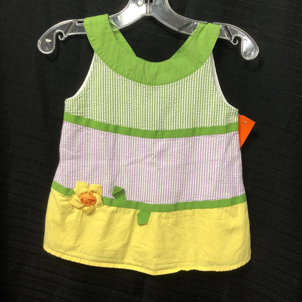 seersucker striped tunic top
