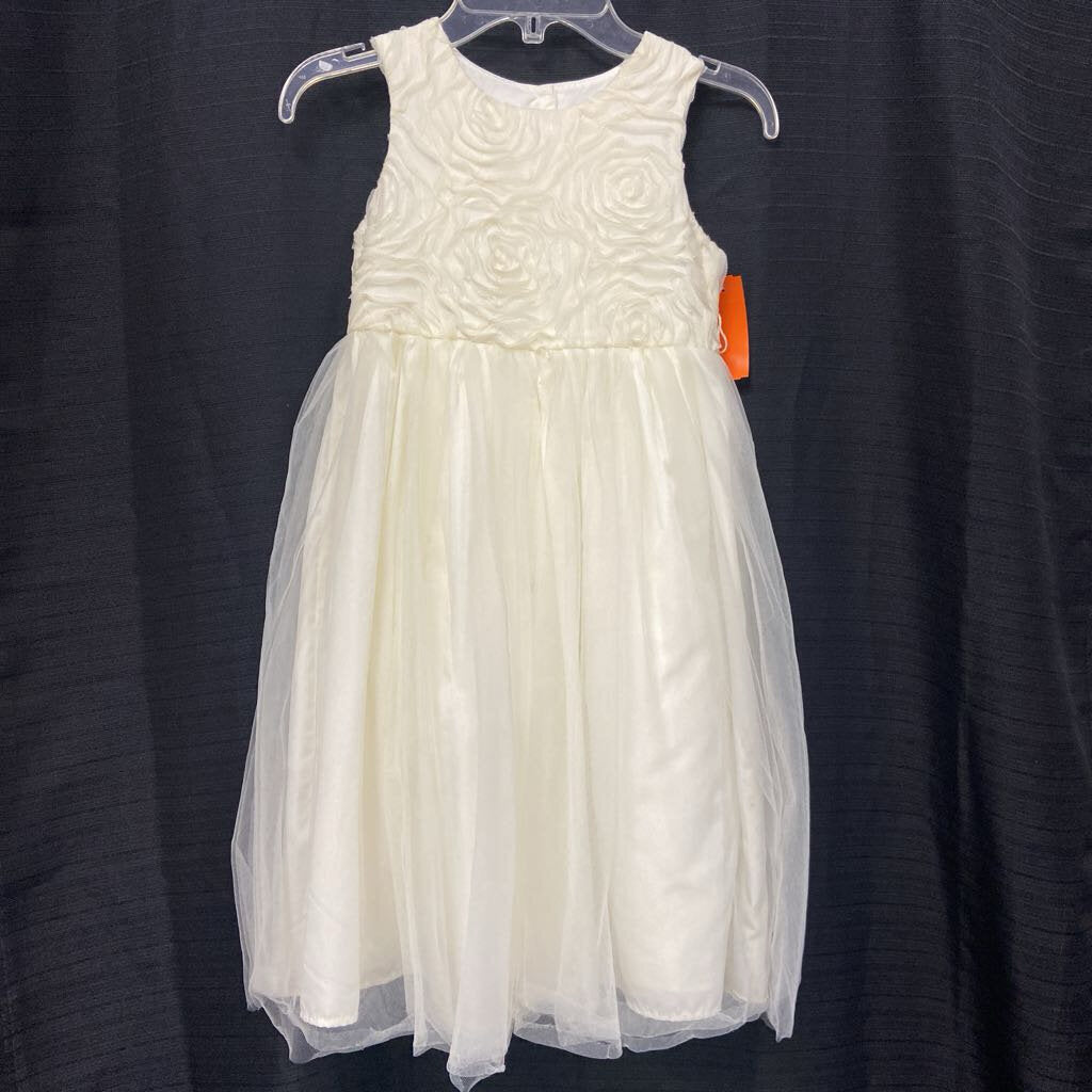rosette top tulle skirt formal dress