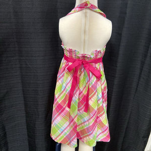plaid halter dress w/ flowers
