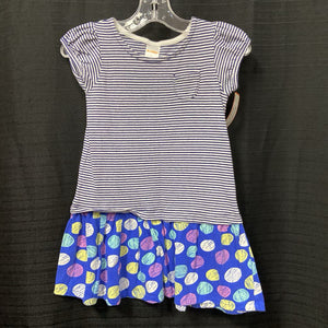 striped top polka dot skirt dress