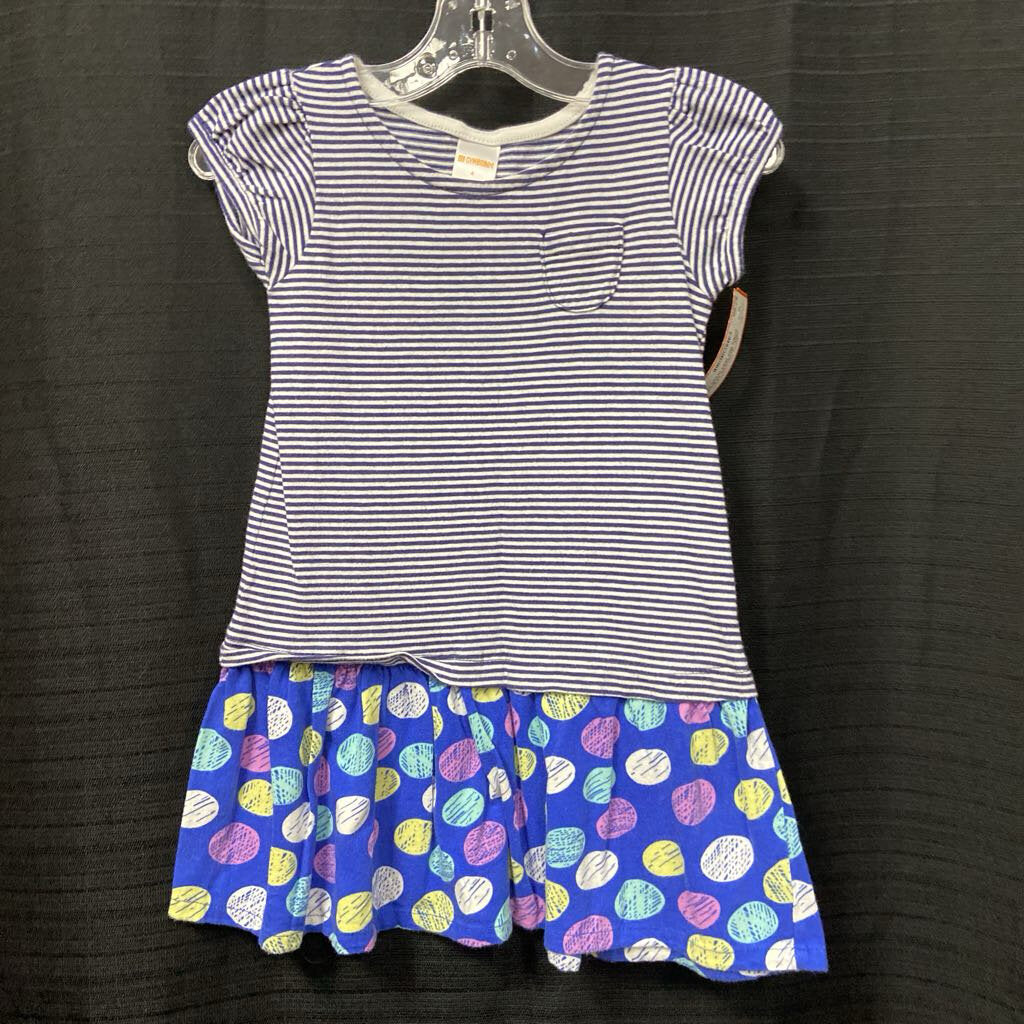 striped top polka dot skirt dress