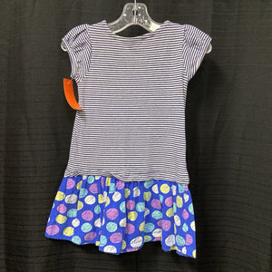 striped top polka dot skirt dress