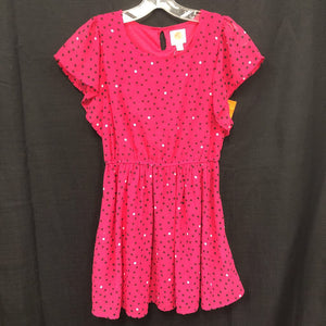 ruffle sleeve polka dot dress