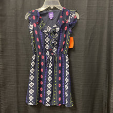 Load image into Gallery viewer, ruffle front patterned dress

