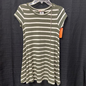 striped dress w/heart chain