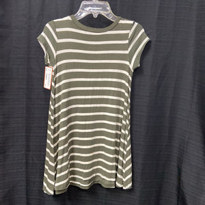 striped dress w/heart chain