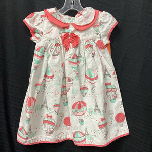 hot air balloon print dress w/ bow
