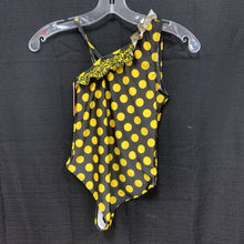 Load image into Gallery viewer, leopard ruffle neck dots swim suit
