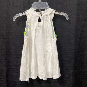 geometric print neckline top
